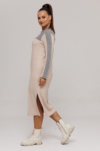 Платье Galean Style 995 бежевый_серый - фото 12