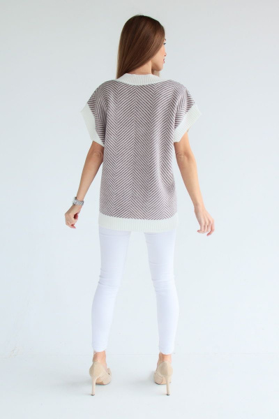 Жилет EV&ES 17 бело-кофейный - фото 3