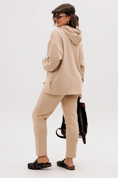 Костюм спортивный брюки худи больших размеров Anelli 1720 взбитая_карамель - фото 10