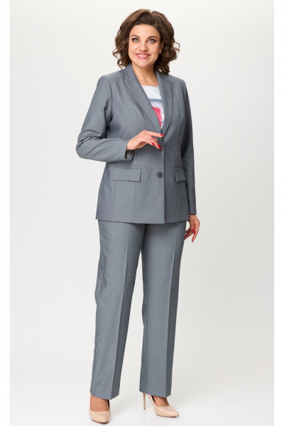 Брюки, жакет БелЭльСтиль 412-3_03_22+596-2_79_22 серый_однотон - фото 2