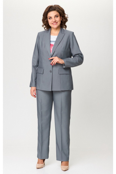 Брюки, жакет БелЭльСтиль 412-3_03_22+596-2_79_22 серый_однотон - фото 1