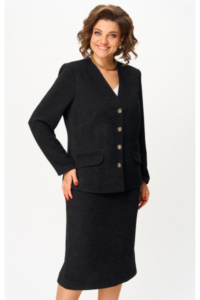 Жакет, юбка БелЭльСтиль 849-2_85_22+557-2_76_22 черный - фото 3