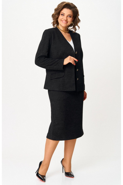 Жакет, юбка БелЭльСтиль 849-2_85_22+557-2_76_22 черный - фото 2