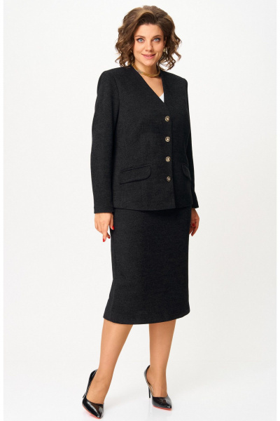 Жакет, юбка БелЭльСтиль 849-2_85_22+557-2_76_22 черный - фото 1