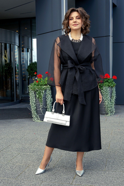 Блуза, платье Alani Collection 2433 черный - фото 9