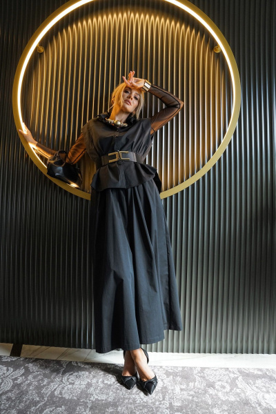 Блуза, брюки, жилет Alani Collection 2435 черный - фото 7