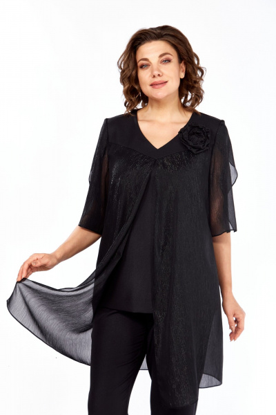 Блуза, брюки SVT-fashion 617 черный - фото 3