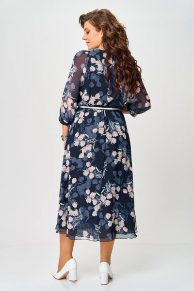 Жакет, платье Slaviaelit 531 синий+молочный - фото 7