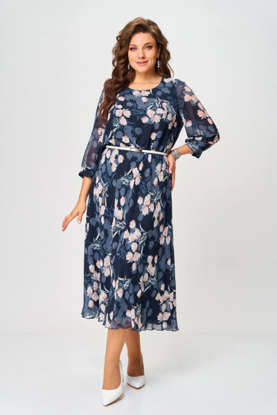 Жакет, платье Slaviaelit 531 синий+молочный - фото 6