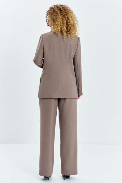 Брюки, жакет Euromoda 621 бежевый+ коричневый - фото 5