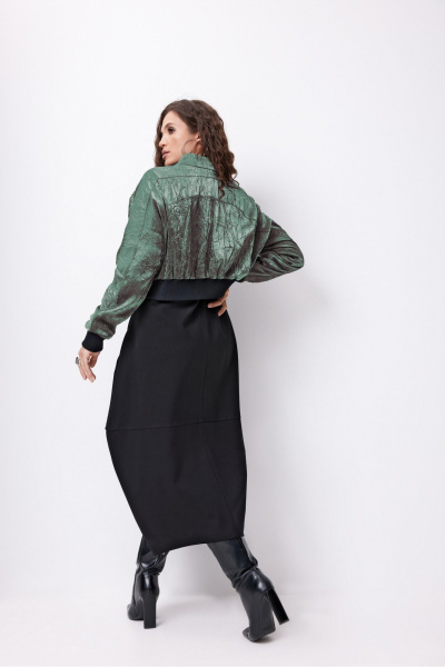 Бомбер, платье ElPaiz 1272 черный+зеленый - фото 6