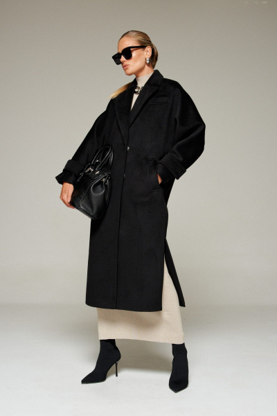 Пальто Beautiful&Free 7011 черный - фото 8