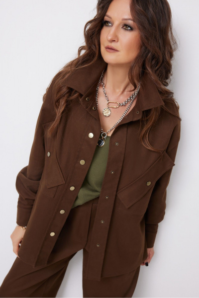 Брюки, рубашка ElPaiz 1283 шоколад - фото 3