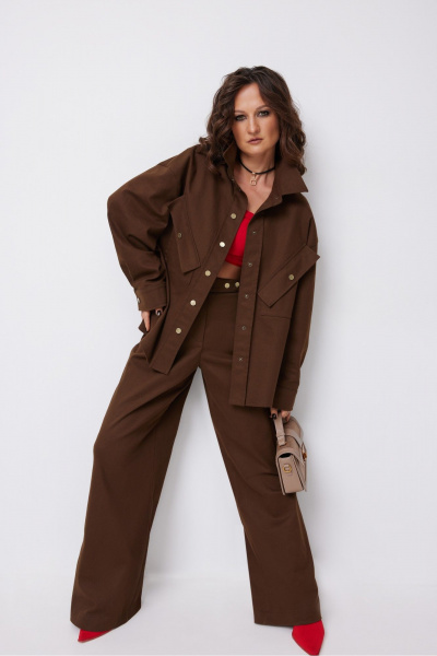 Брюки, рубашка ElPaiz 1283 шоколад - фото 2
