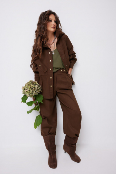 Брюки, рубашка ElPaiz 1283 шоколад - фото 1