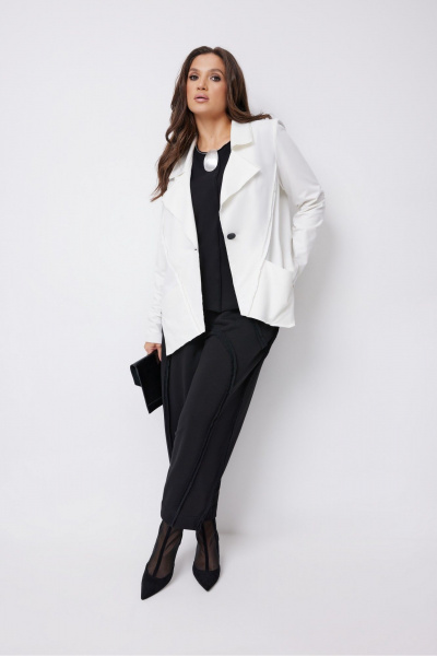 Брюки, жакет, топ ElPaiz 1287 черный+молоко - фото 2