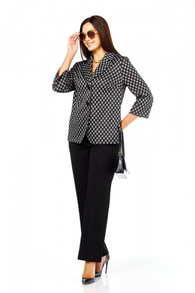 Брюки, жакет Taita plus 2523 черно-белый - фото 4