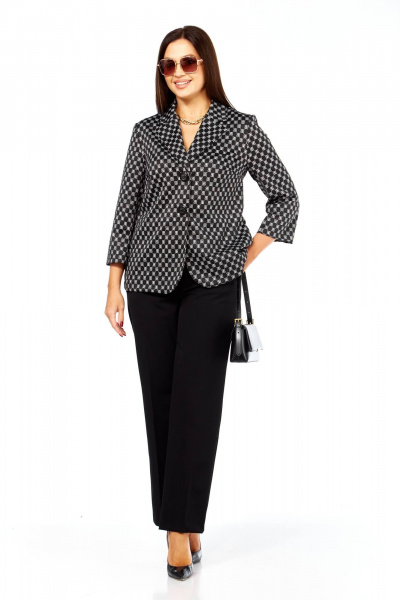 Брюки, жакет Taita plus 2523 черно-белый - фото 2