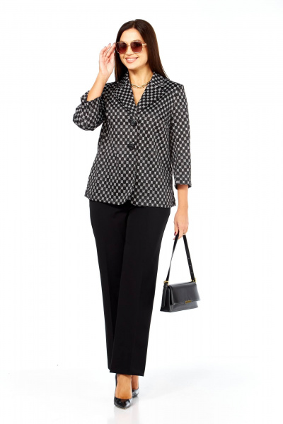 Брюки, жакет Taita plus 2523 черно-белый - фото 1