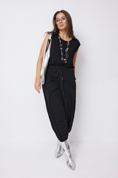 Брюки, жакет, топ ElPaiz 1292 черный+молоко - фото 4