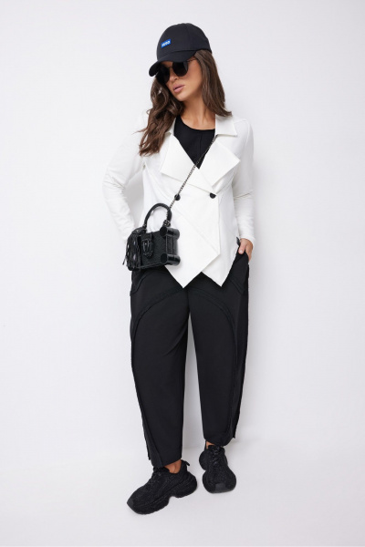 Брюки, жакет, топ ElPaiz 1292 черный+молоко - фото 1