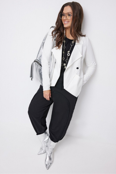 Брюки, жакет, топ ElPaiz 1292 черный+молоко - фото 2