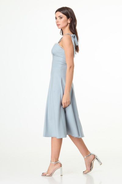 Платье-сарафан с завязками, объемный низ и кружевная отделка Anelli 847 бледно-бирюзовый - фото 8