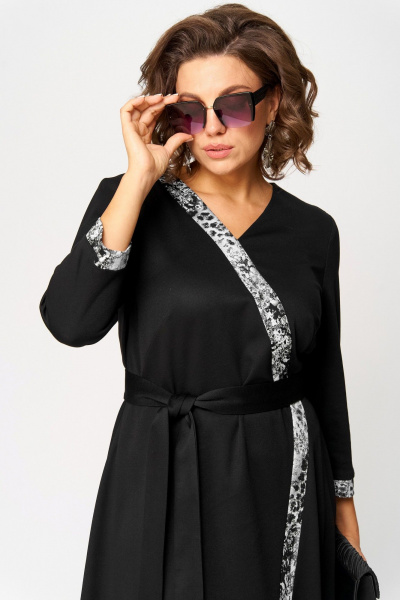 Платье EVA GRANT 7220Н черный-серый - фото 18