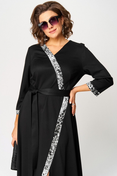 Платье EVA GRANT 7220Н черный-серый - фото 16