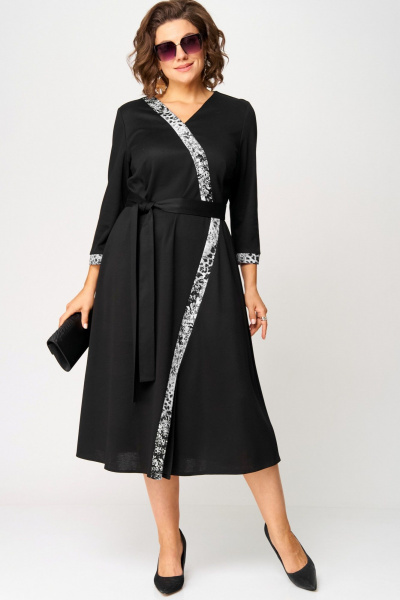 Платье EVA GRANT 7220Н черный-серый - фото 4