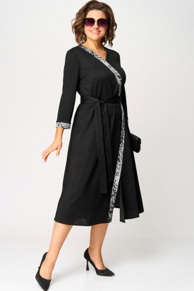 Платье EVA GRANT 7220Н черный-серый - фото 10