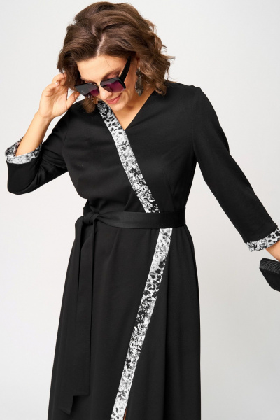 Платье EVA GRANT 7220Н черный-серый - фото 7
