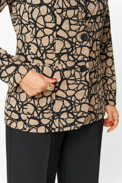 Брюки, жакет БелЭльСтиль 203-2_83_22+601-2_88_22 дизайн+черный - фото 3