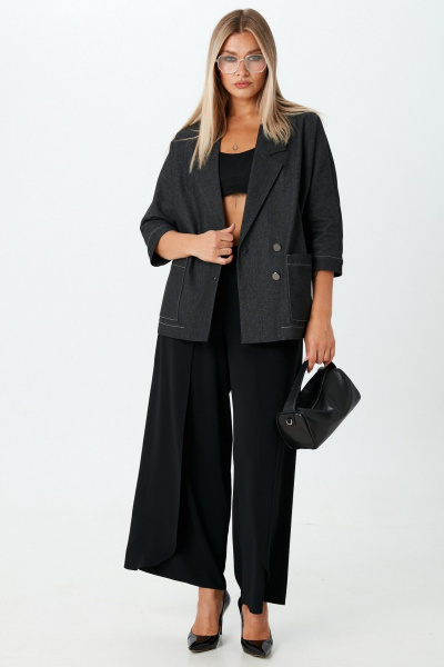 Жакет LM М86 джинс_черный - фото 4