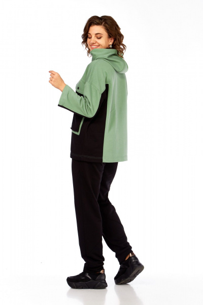 Брюки, худи Rishelie 999 зеленый+черный - фото 4