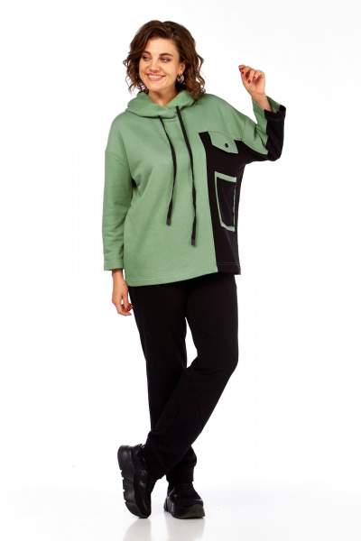 Брюки, худи Rishelie 999 зеленый+черный - фото 1