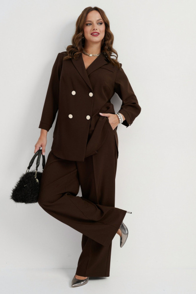 Брюки, жакет Твой имидж 2270  шоколад - фото 2