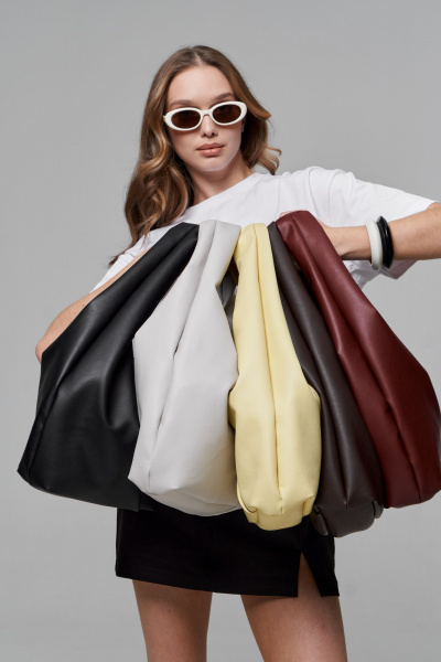 Красная эко-сумка-шоппер на плечо с вместительным карманом Polisto Mirai M бордовый - фото 6