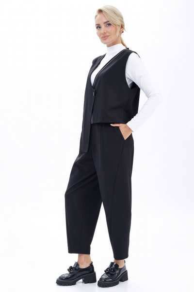 Блуза, брюки, жилет Alani Collection 2450 черный - фото 11