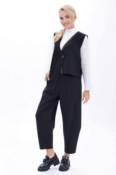 Блуза, брюки, жилет Alani Collection 2450 черный - фото 9