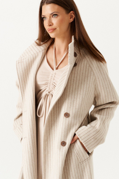 Пальто ELLETTO 3902 молочный - фото 4