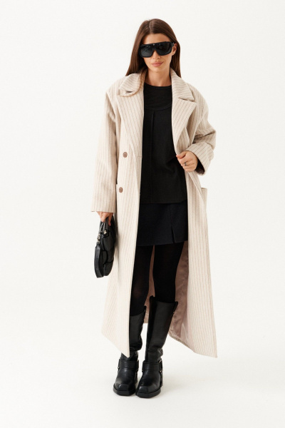 Пальто ELLETTO 3901 молочный - фото 8