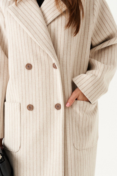 Пальто ELLETTO 3901 молочный - фото 5