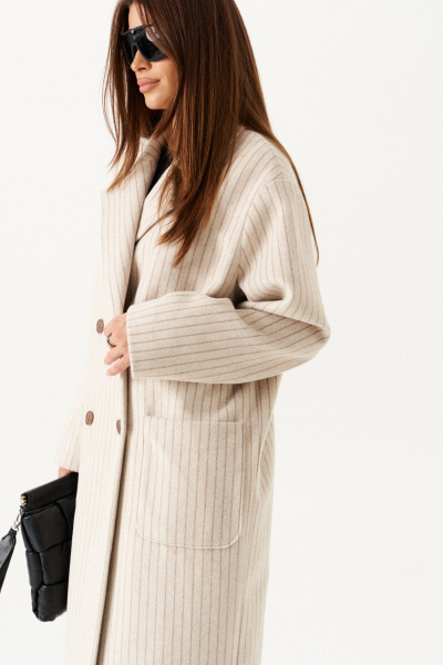 Пальто ELLETTO 3901 молочный - фото 4