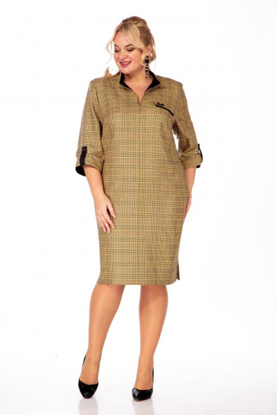 Платье СиБон 0297 рыже-черный - фото 1