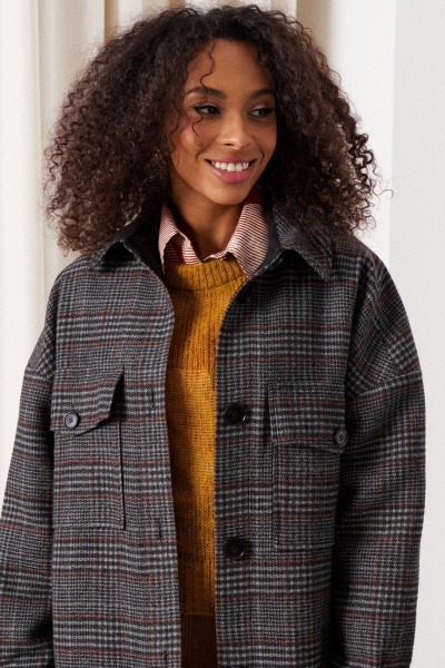 Пальто C. of PAPAYA NEW 1750 клетка - фото 6