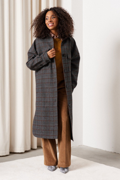 Пальто C. of PAPAYA NEW 1750 клетка - фото 4