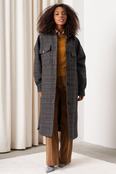 Пальто C. of PAPAYA NEW 1750 клетка - фото 2