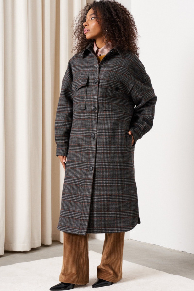 Пальто C. of PAPAYA NEW 1750 клетка - фото 1