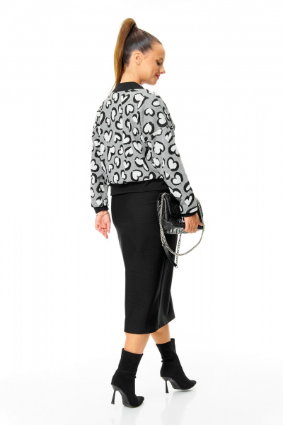 Кардиган, юбка T&N 7698 сердце_черный - фото 6